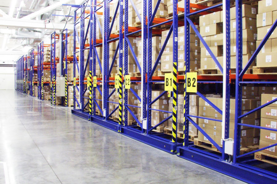 rafturi mobile pentru depozitare paletizata